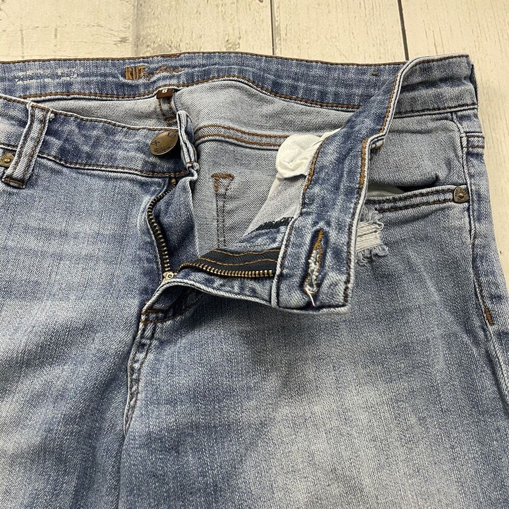 Kut from the Kloth Women's Size 8 Blue Low-Rise Distressed Skinny Jeans - Picture 5 of 10